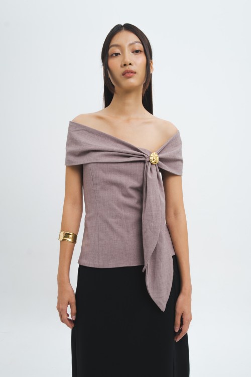 ARTHE TOP IN TAUPE (PREORDER 7 DAYS)