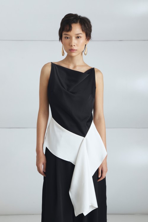 LUNARA TOP IN BLACK WHITE